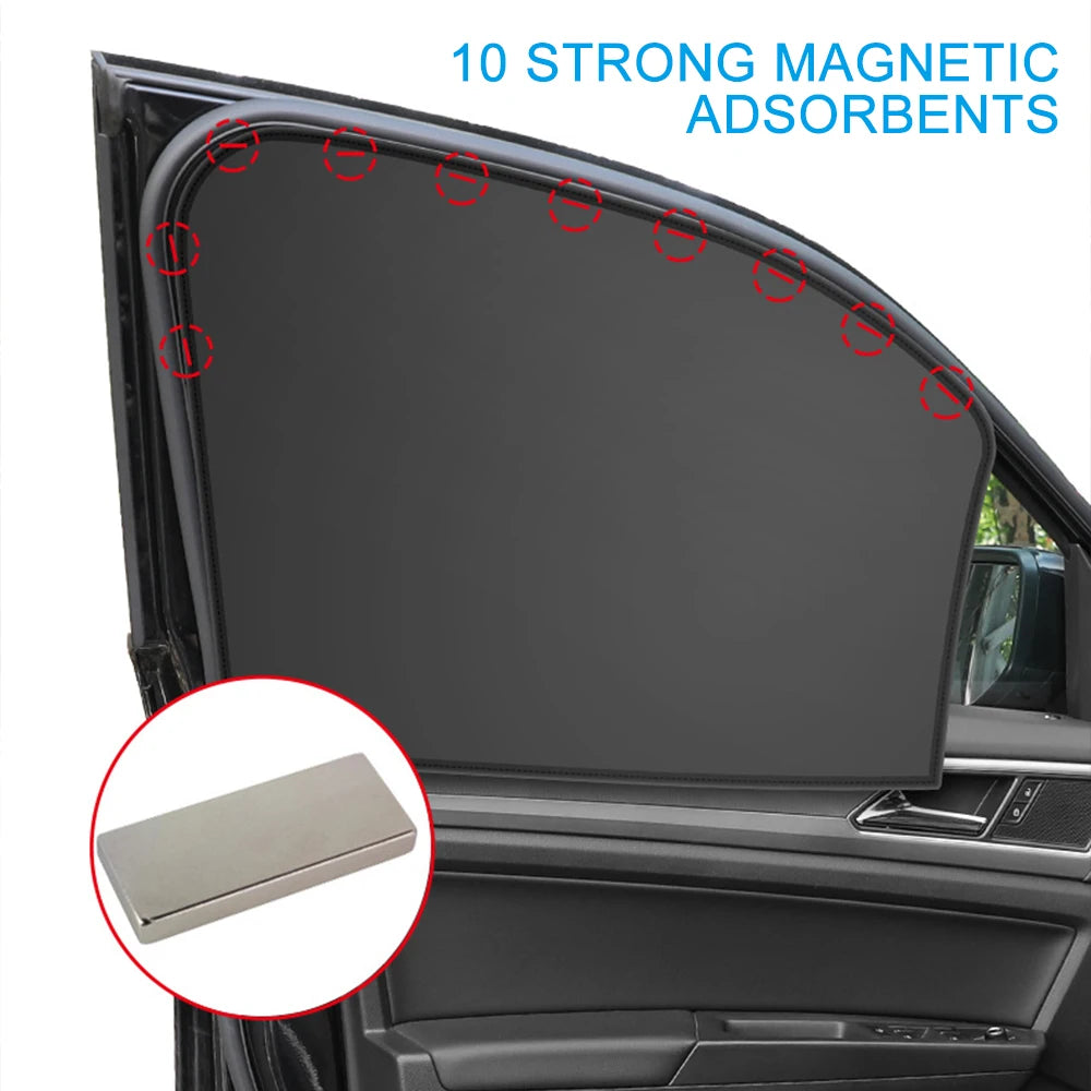 Magnetic Car Sunshade Curtains – Double-Sided UV Protection Window Sun Shield Cover