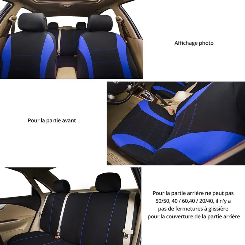 Universal Car Seat Cover Set for Trucks and SUVs Breathable Fabric for All Season Comfort