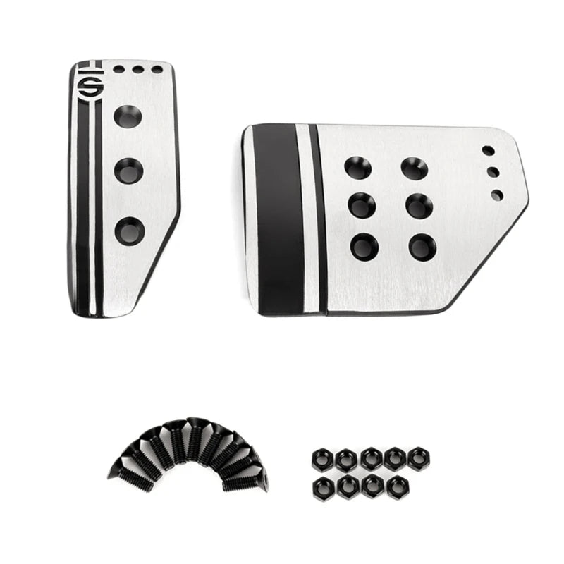 Anti-Slip Aluminum Pedal Cover Set – Accelerator, Brake, Clutch & Foot-Rest (Fits Most Manual & Automatic Cars)