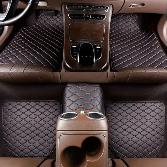 5PCS Waterproof Leather Car Floor Mats – Universal Auto Foot Pad Protector Set