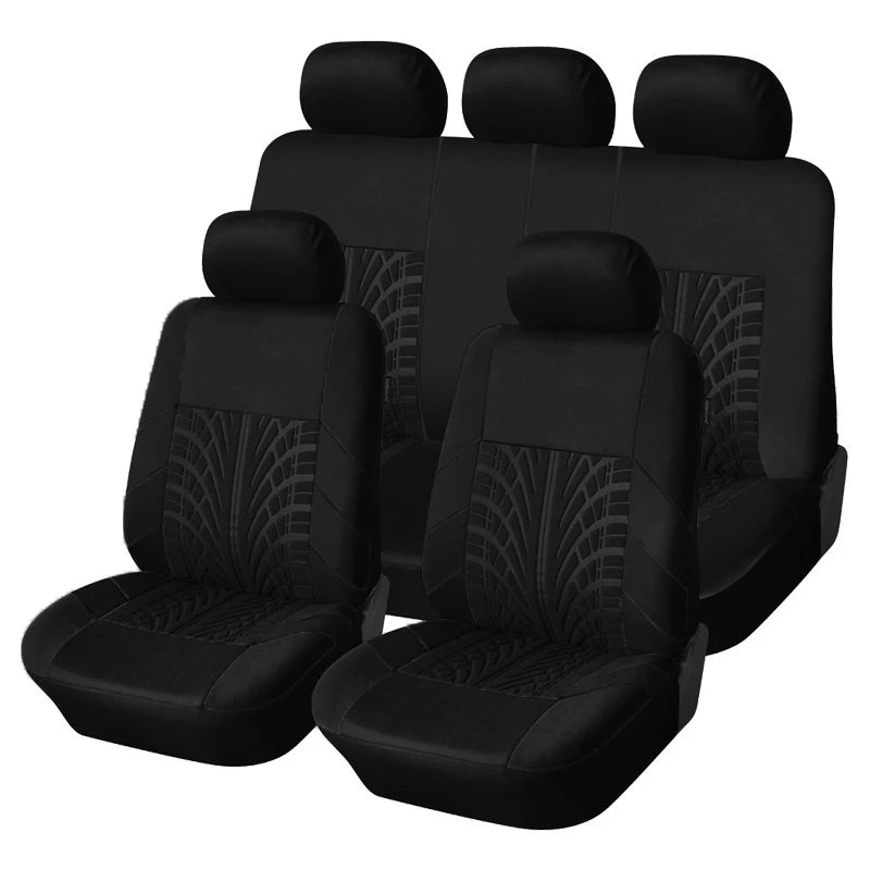 Universal Car Seat Cover Set with Embroidered Design for All Season Comfort