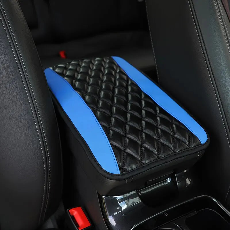 Universal PU Leather Car Armrest Cover Mat – Ethnic Style Waterproof Non-Slip Pad