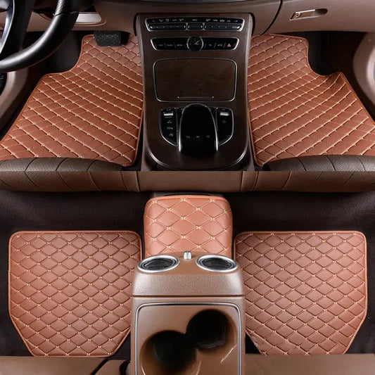 5PCS Waterproof Leather Car Floor Mats – Universal Auto Foot Pad Protector Set