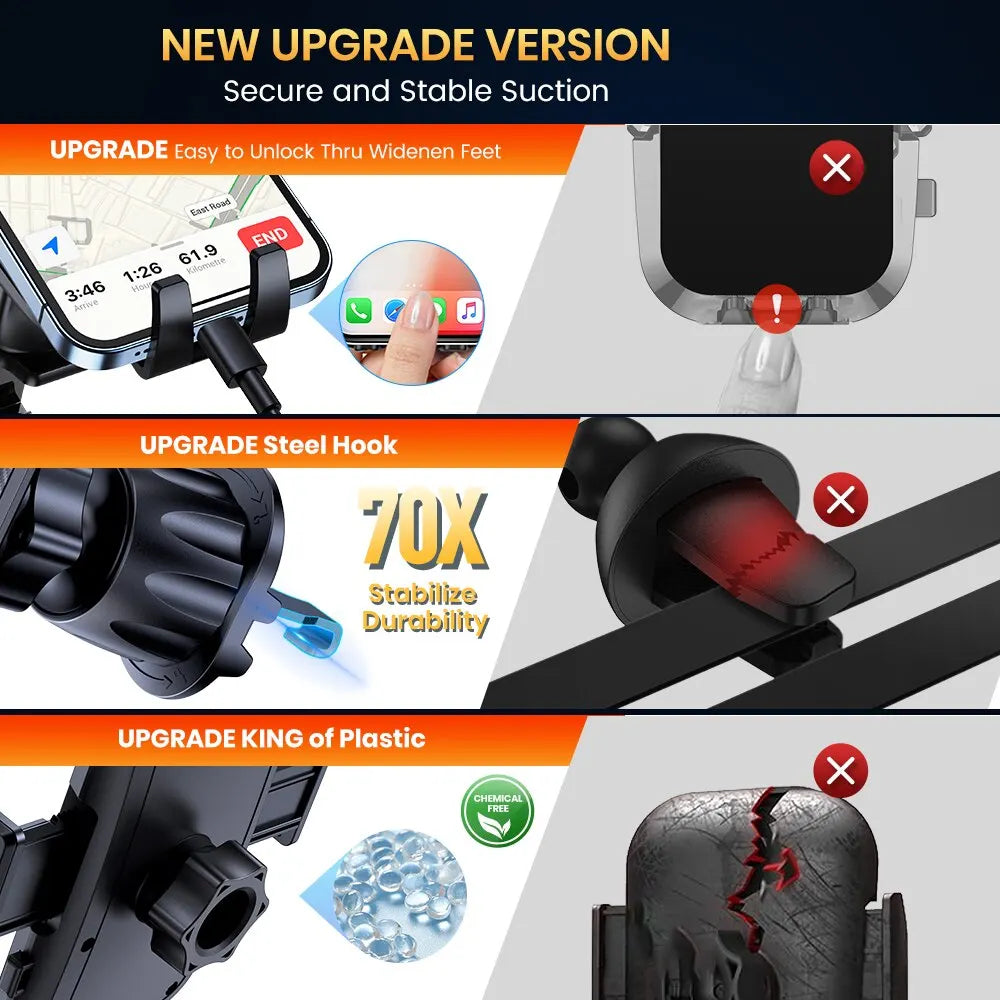 Universal Car Phone Holder for Air Vent with Gravity Clamp Design