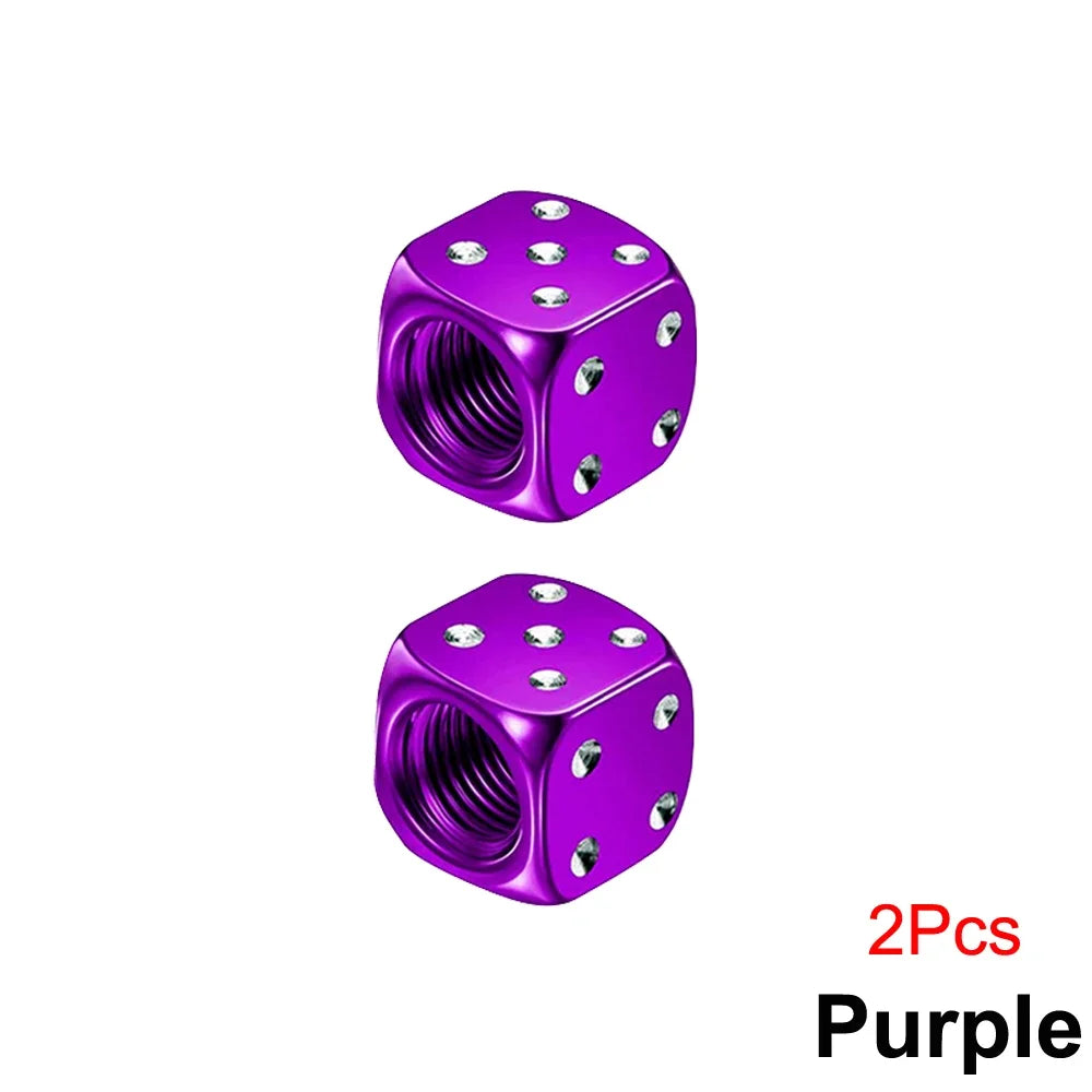 Aluminum Dice Tire Valve Cap Set for Car Motorcycle Bicycle or Truck