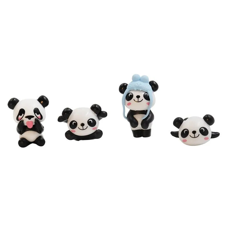 Mini Panda Dashboard Decor Set – 8 Piece Cute Interior Accessories