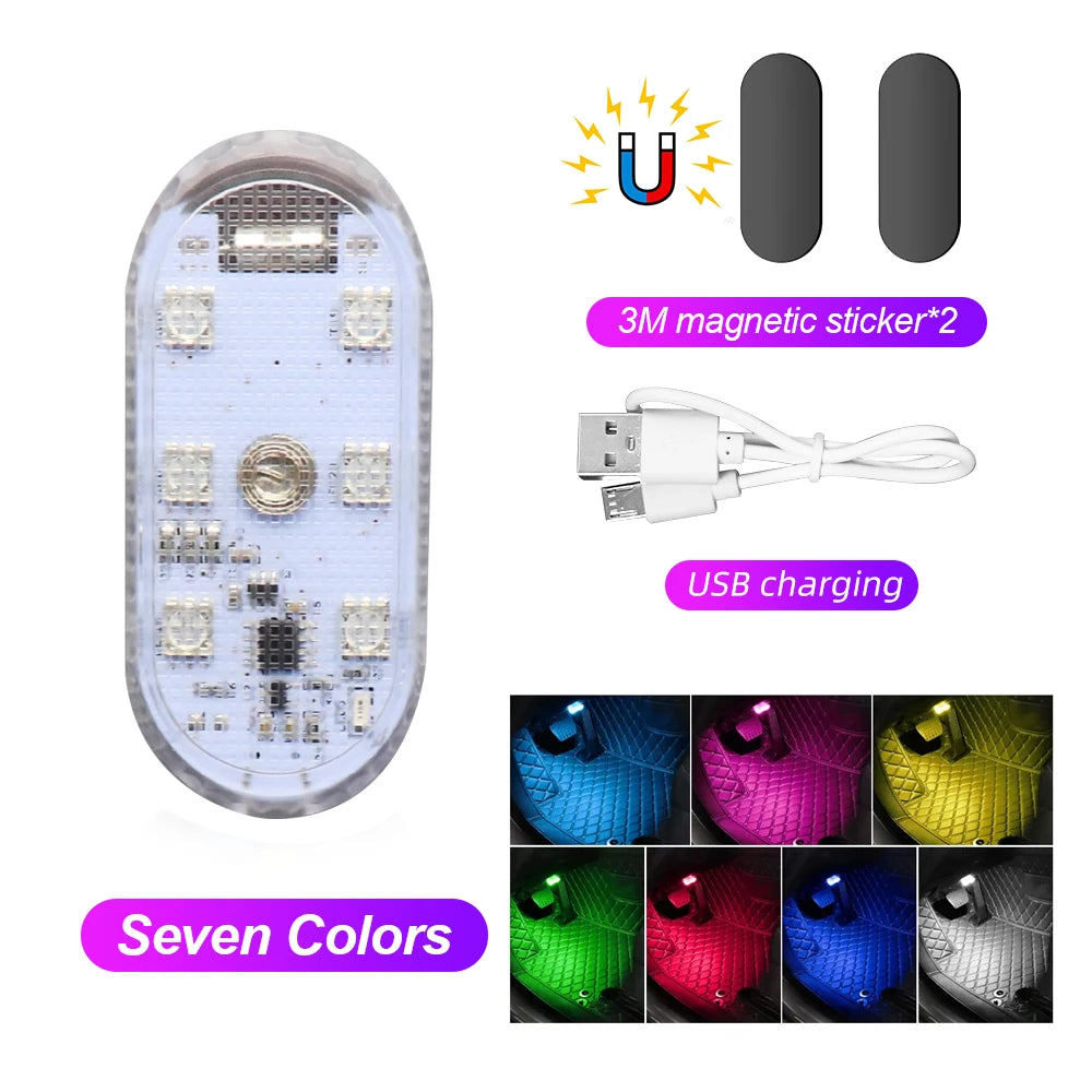 Wireless LED Touch Ceiling Light – Rechargeable Interior Roof Lamp for Cars with Multi-Color Modes