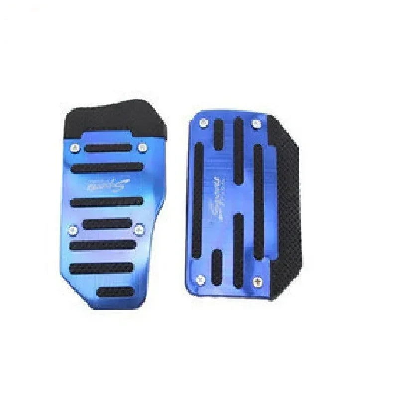 Aluminum Car Pedal Cover Set for Automatic Transmission in Red Blue or Silver