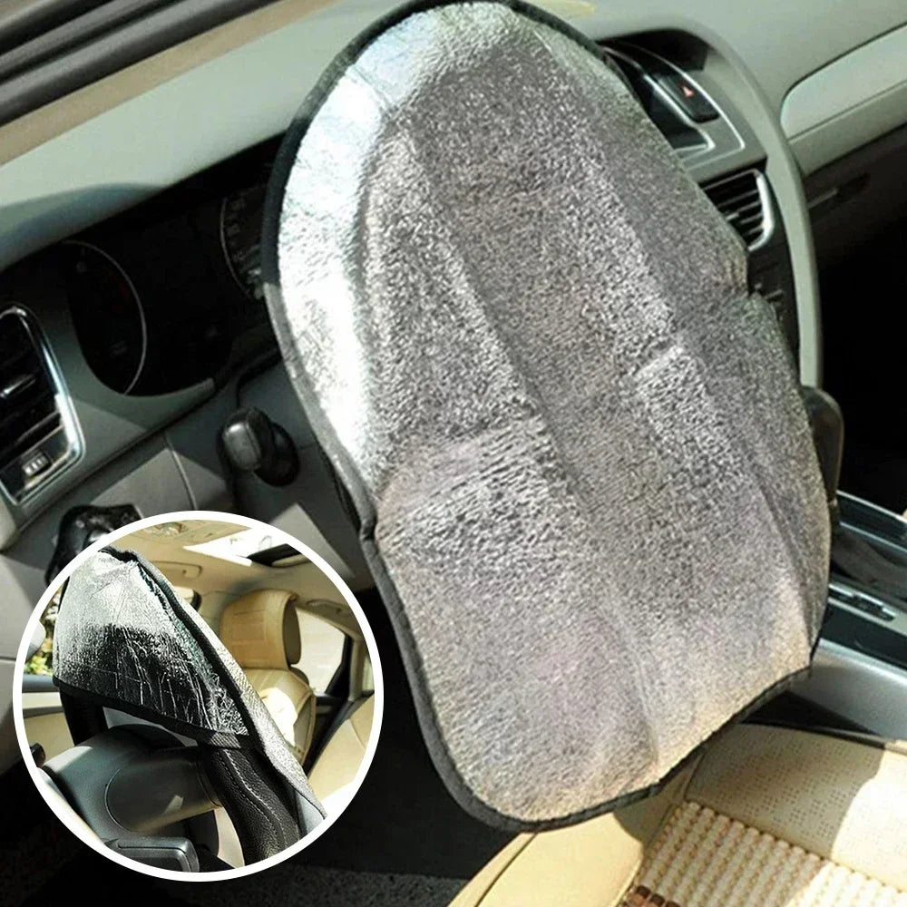 Double Heat Insulation Car Sun Visor & Steering Wheel Sunshade – Auto Interior Protection Cover