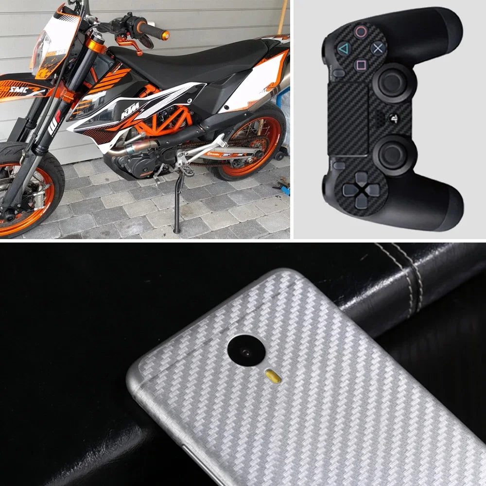 3D Carbon Fiber Vinyl Wrap Roll for Car Interior Customization 30 x 127 cm