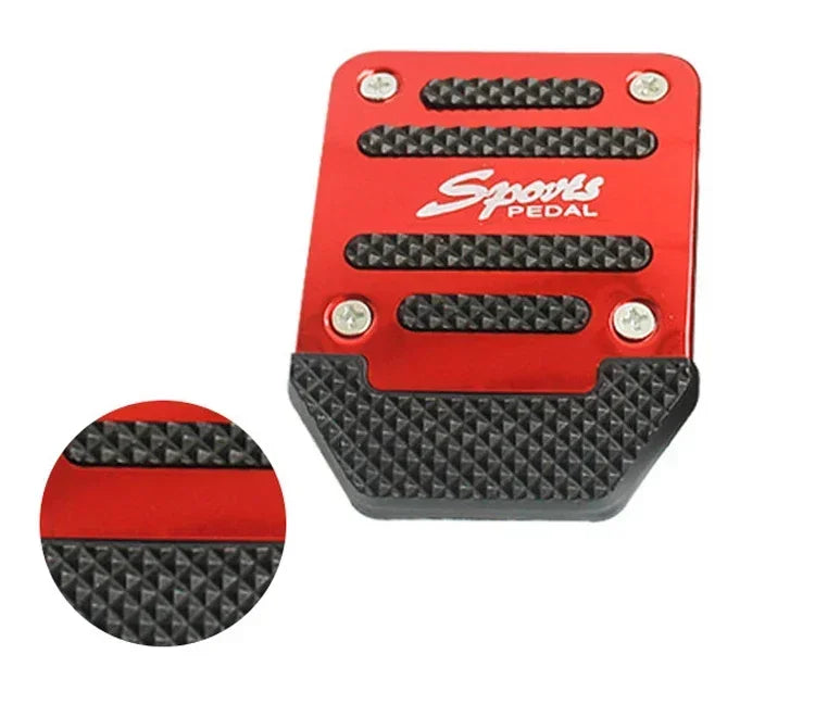 Aluminum Car Pedal Cover Set for Automatic Transmission in Red Blue or Silver
