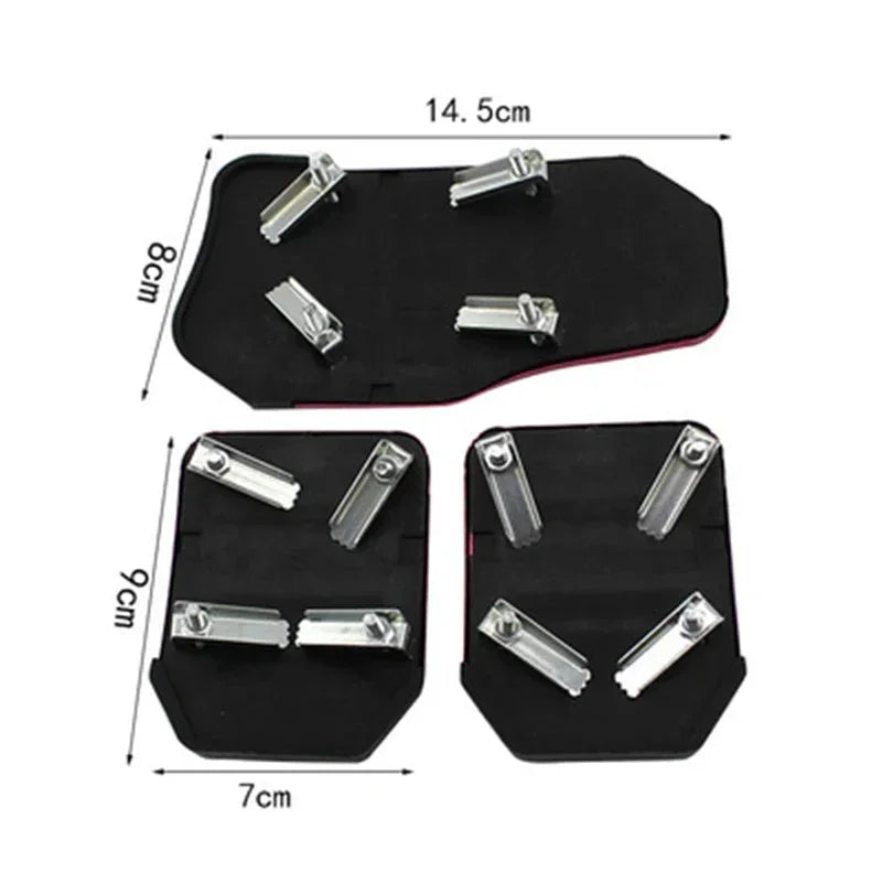 Aluminum Car Pedal Cover Set for Automatic Transmission in Red Blue or Silver