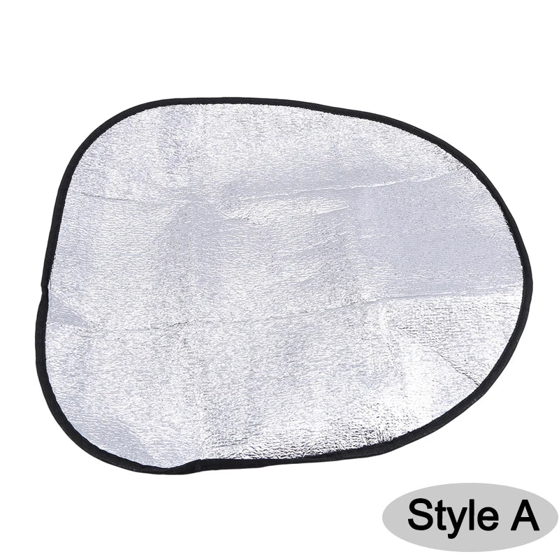 Double Thick Foldable Car Steering Wheel Sun Shade – Anti-UV Silver Cover