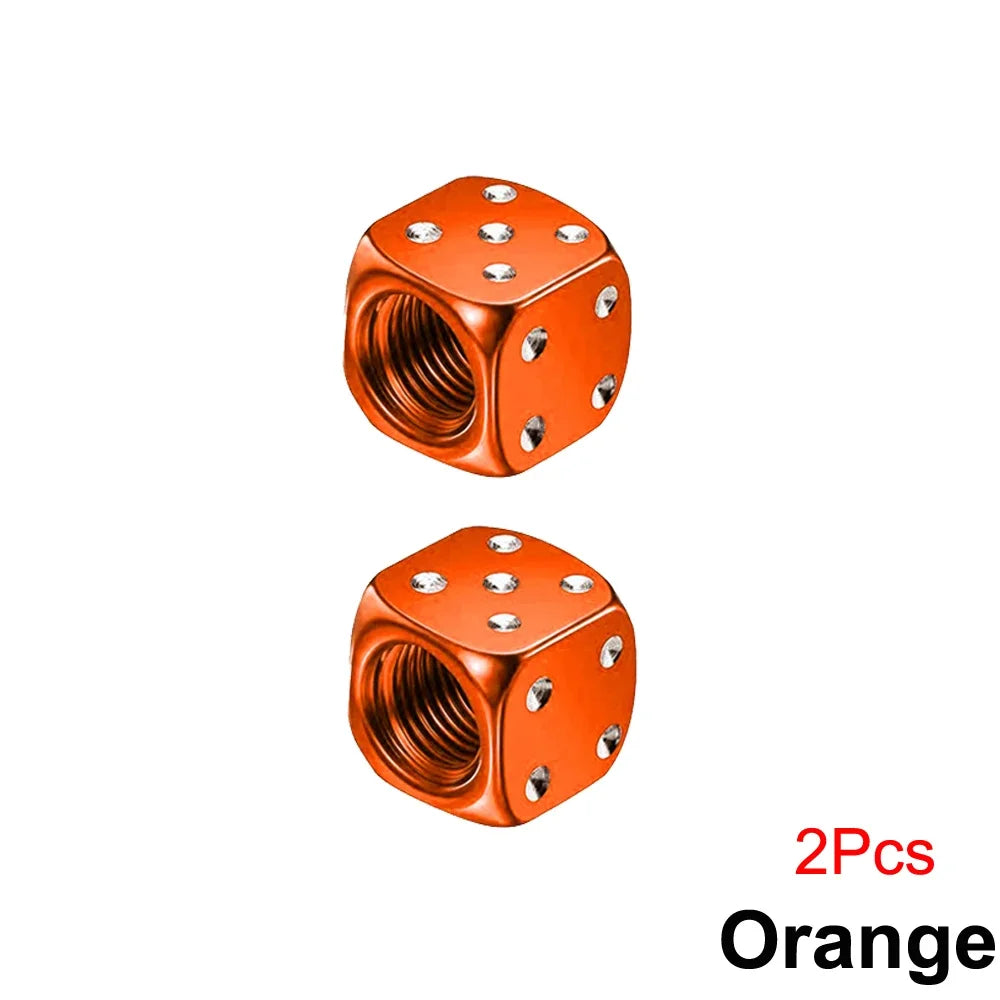 Aluminum Dice Tire Valve Cap Set for Car Motorcycle Bicycle or Truck