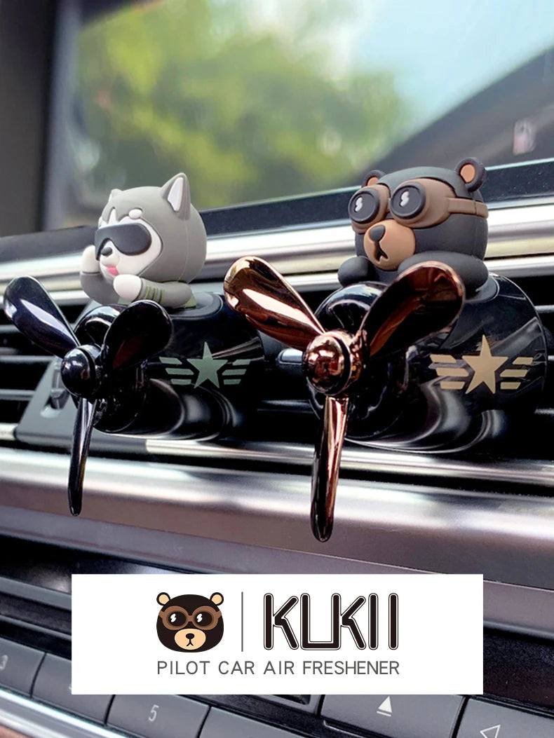 Bear Pilot Car Air Freshener Vent Clip
