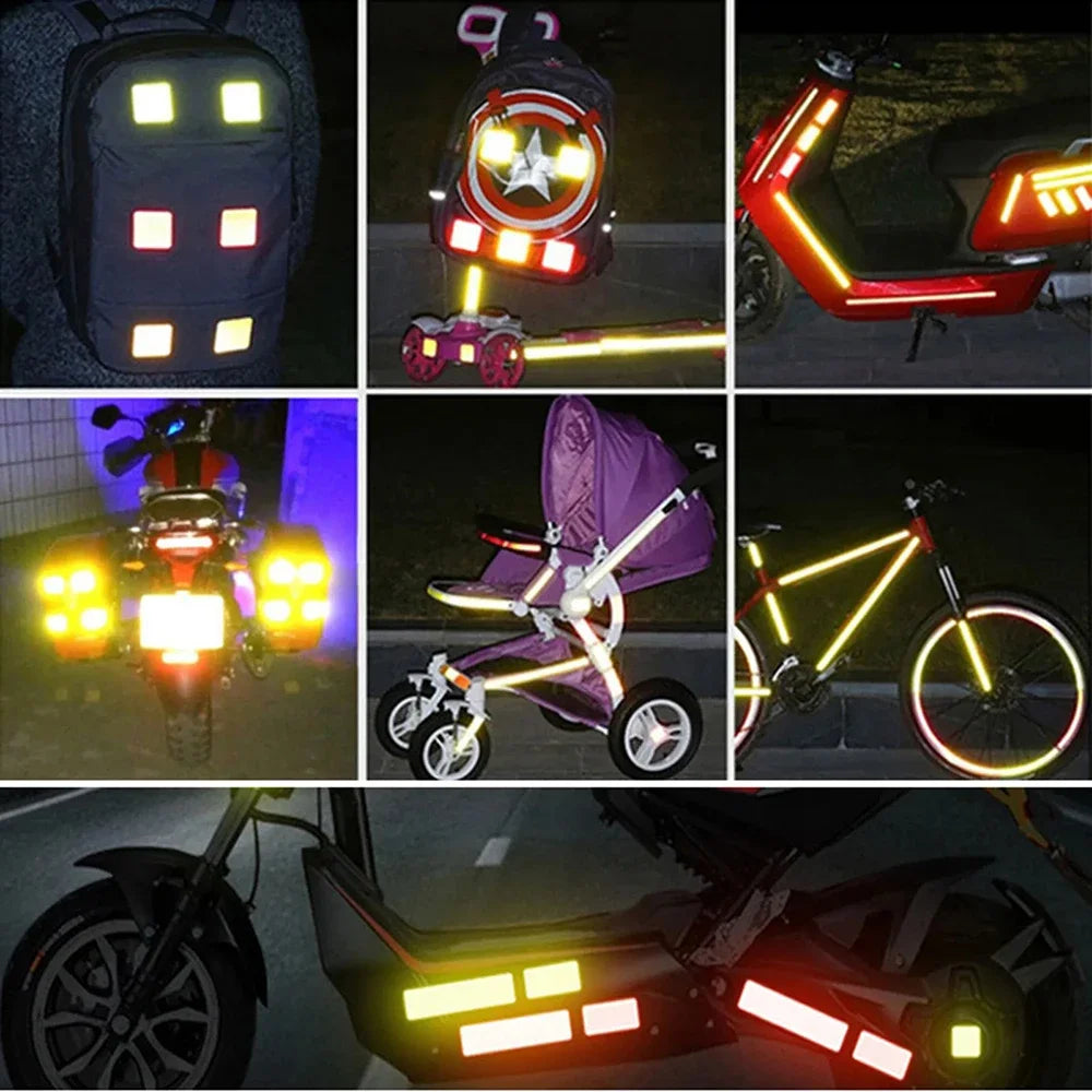 4PCS Reflective Car Door Warning Stickers – Safety Reflector Tape Decals for Exterior & Interior