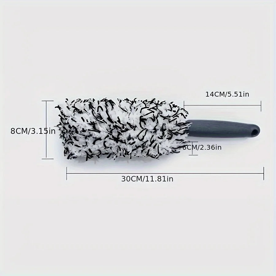 1PCS Portable Plush Car Cleaning Brush – Multifunctional Tire & Rim Care Tool