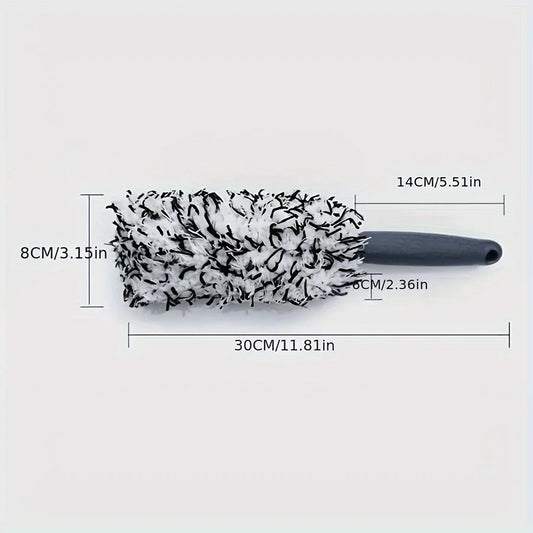 1PCS Portable Plush Car Cleaning Brush – Multifunctional Tire & Rim Care Tool