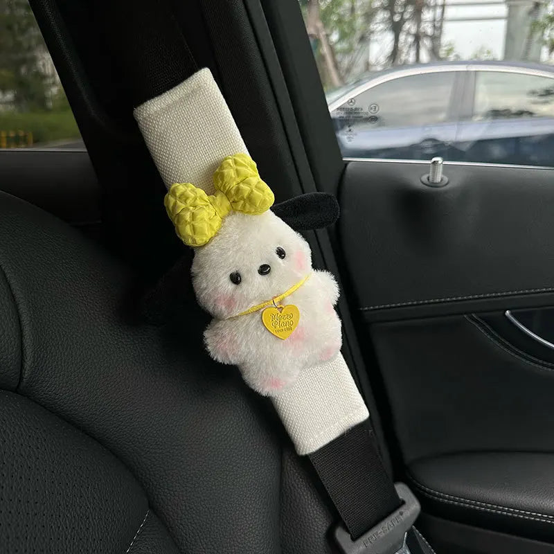 Cute Puppy Plush Seat Belt Shoulder Cover for Cars