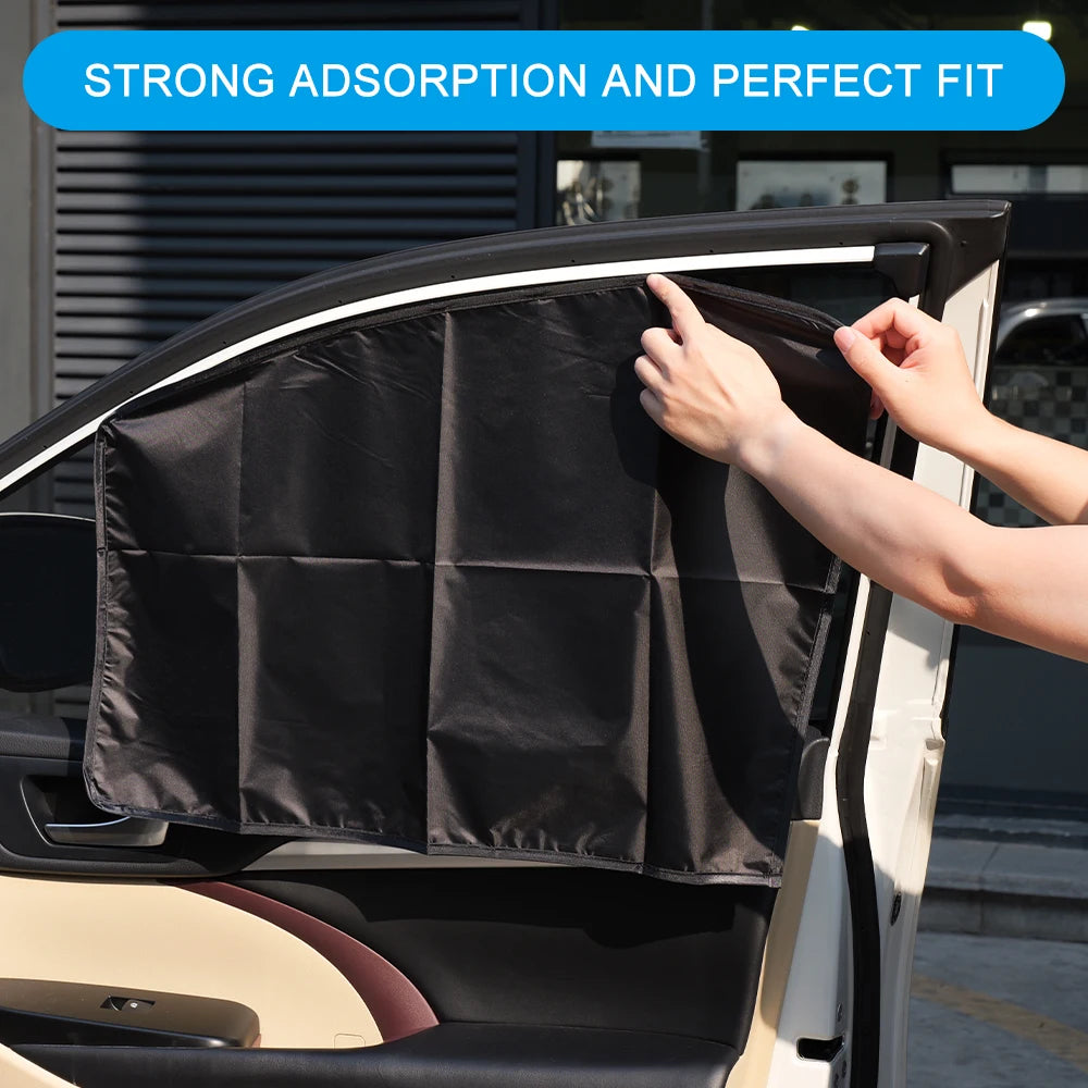 Magnetic Car Sunshade Curtains – Double-Sided UV Protection Window Sun Shield Cover