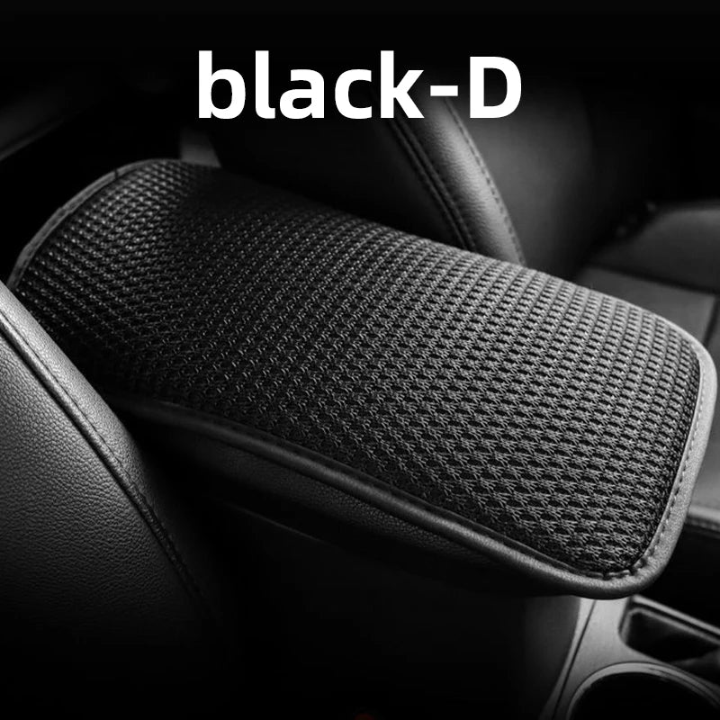 Universal PU Leather Car Armrest Cover Mat – Non-Slip Central Armrest Box Pad (Black)