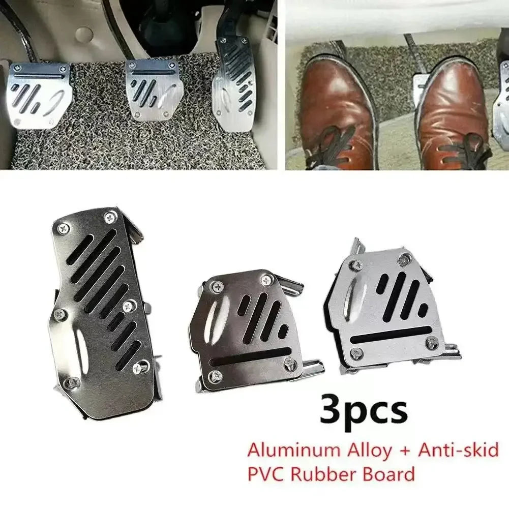 Universal Aluminum Pedal Cover Set for Manual Cars
