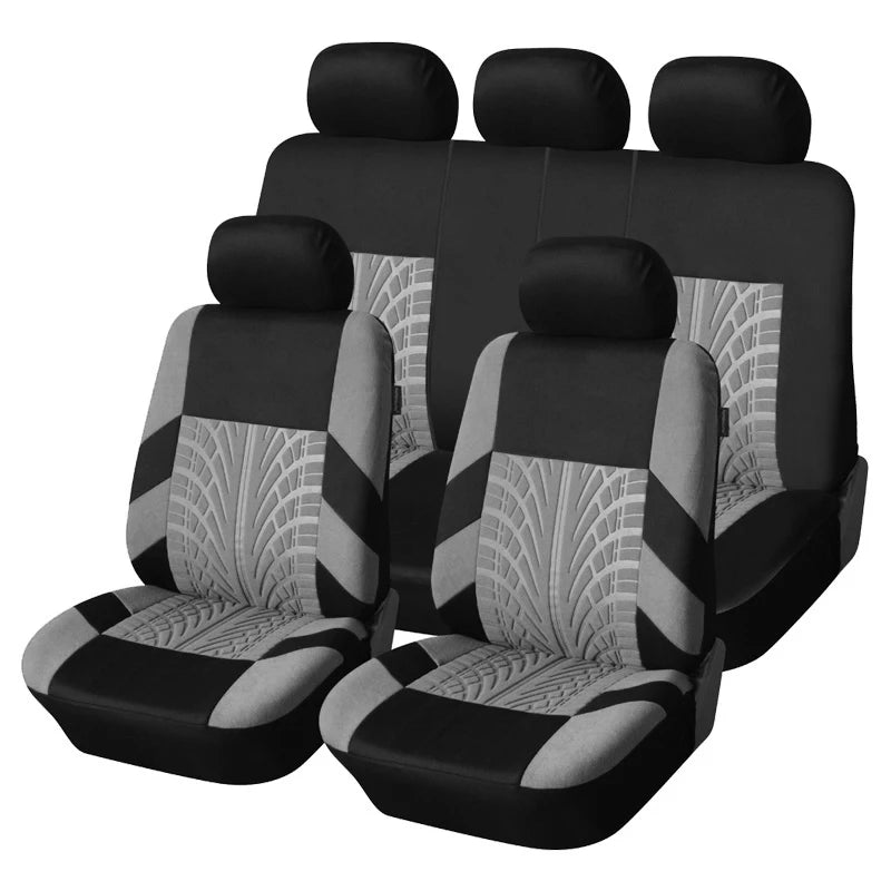 Universal Car Seat Cover Set with Embroidered Design for All Season Comfort
