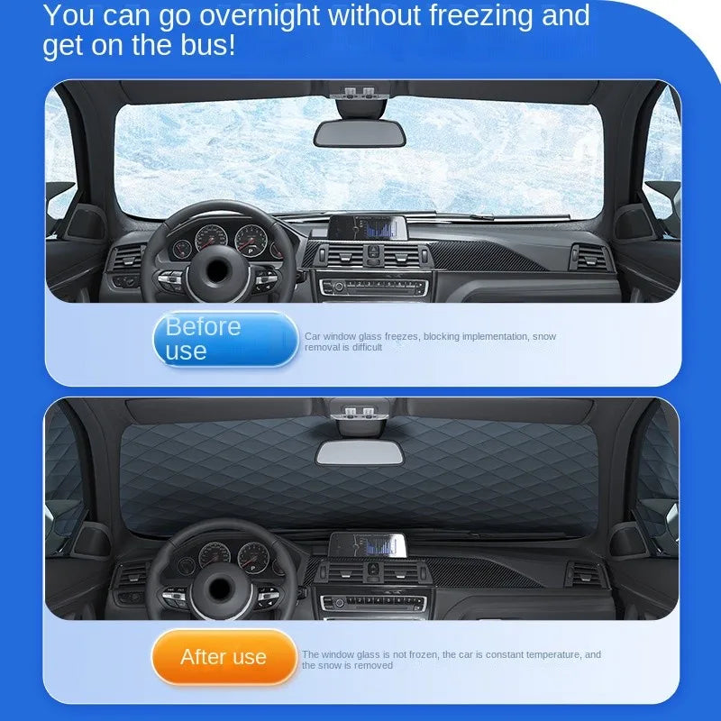 Waterproof Magnetic Car Windshield Sunshade – Snow & Sun Protector Front Windscreen Cover