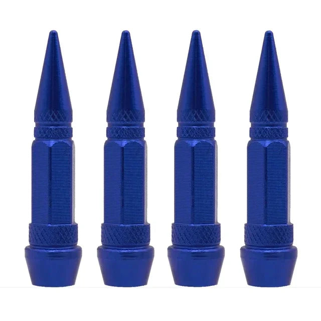 Bullet Style Tire Valve Caps Set of Four Universal Fit for Car Motorcycle and Bicycle