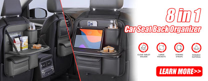 Car Seat Back Storage Box – Universal Hanging Headrest Organizer with Foldable Pockets