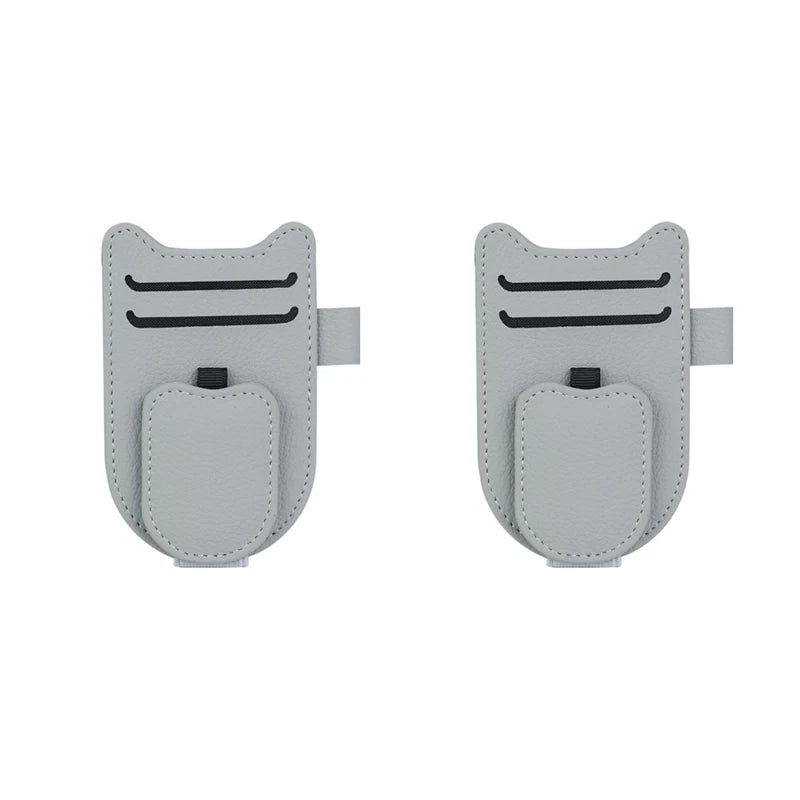 SEAMETAL Magnetic Car Sun Visor Glasses Holder – Luxury Leatherette Universal Sunglasses Hanger Clip