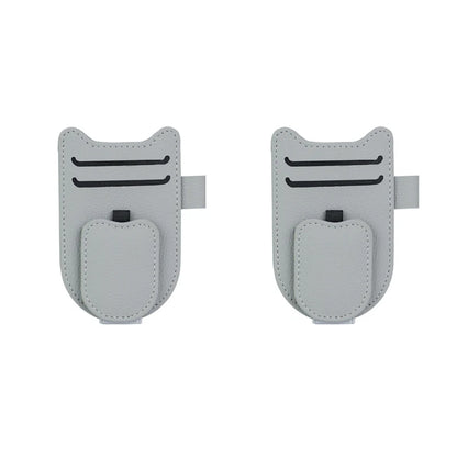 SEAMETAL Magnetic Car Sun Visor Glasses Holder – Luxury Leatherette Universal Sunglasses Hanger Clip