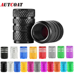 Tire Valve Stem Cap Set of Four Aluminum Dustproof Covers for Car Motorcycle Bicycle and Truck