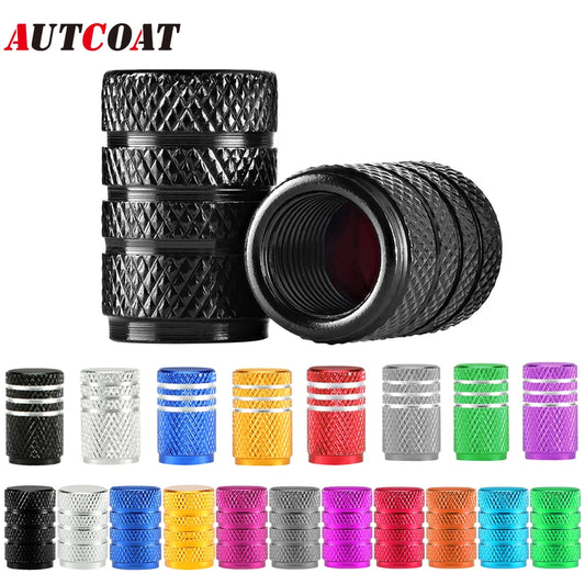 Tire Valve Stem Cap Set of Four Aluminum Dustproof Covers for Car Motorcycle Bicycle and Truck