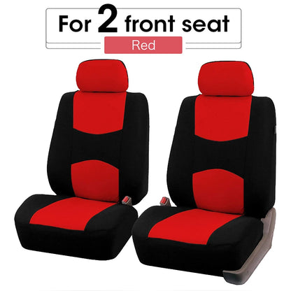 Universal Car Seat Cover Set Airbag Compatible with Breathable Fabric for 1,2,5, or 7 Seats