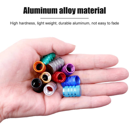 Tire Valve Stem Cap Set of Four Aluminum Dustproof Covers for Car Motorcycle Bicycle and Truck