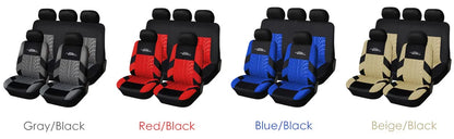 Universal Car Seat Cover Set with Embroidered Design for All Season Comfort