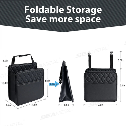 Car Seat Back Storage Box – Universal Hanging Headrest Organizer with Foldable Pockets