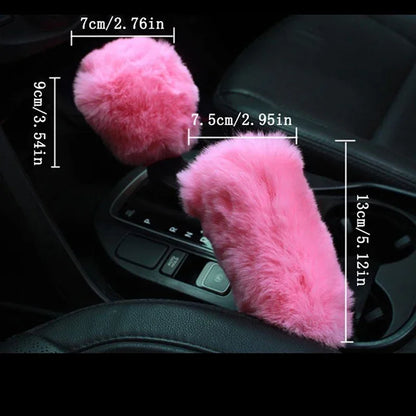 Plush Steering Wheel and Gear Shift Cover Set
