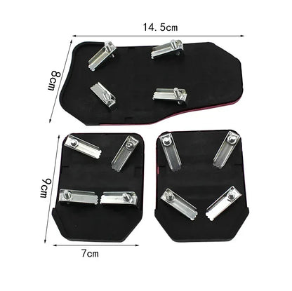 Aluminum Car Pedal Cover Set for Automatic Transmission in Red Blue or Silver