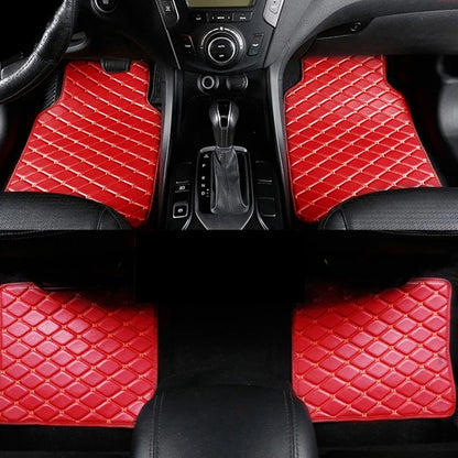 4PCS Universal PU Leather Car Floor Mats – Waterproof Front & Rear Foot Pad Protector Set