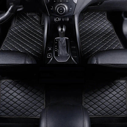 4PCS Universal PU Leather Car Floor Mats – Waterproof Front & Rear Foot Pad Protector Set