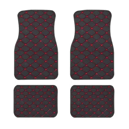 4PCS Universal PU Leather Car Floor Mats – Waterproof Front & Rear Foot Pad Protector Set