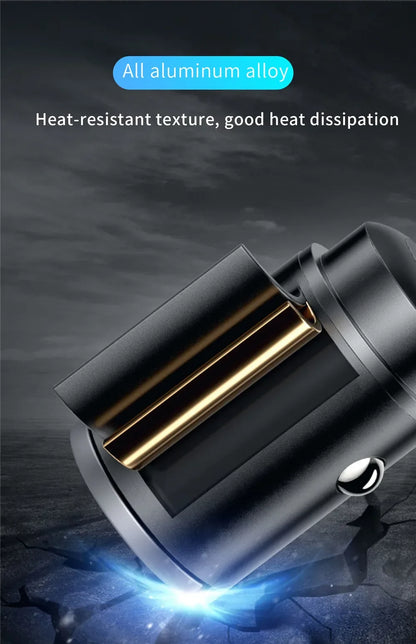 Dual USB 30W Car Charger – Fast Charging Adapter for 12V–24V Outlets