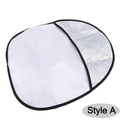 Double Thick Foldable Car Steering Wheel Sun Shade – Anti-UV Silver Cover