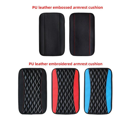 Universal PU Leather Car Armrest Cover Mat – Ethnic Style Waterproof Non-Slip Pad