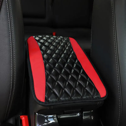 Universal PU Leather Car Armrest Cover Mat – Ethnic Style Waterproof Non-Slip Pad