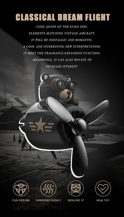 Bear Pilot Car Air Freshener Vent Clip