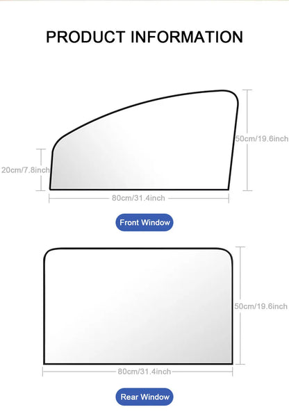 2PCS Privacy & UV Protection Sun Shades for Front and Rear Windows