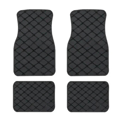 4PCS Universal PU Leather Car Floor Mats – Waterproof Front & Rear Foot Pad Protector Set